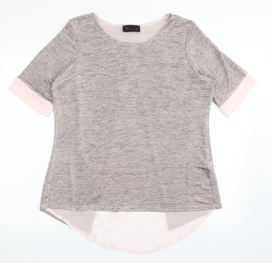 Divine Womens Pink  Polyester Basic T-Shirt Size 14 Round Neck