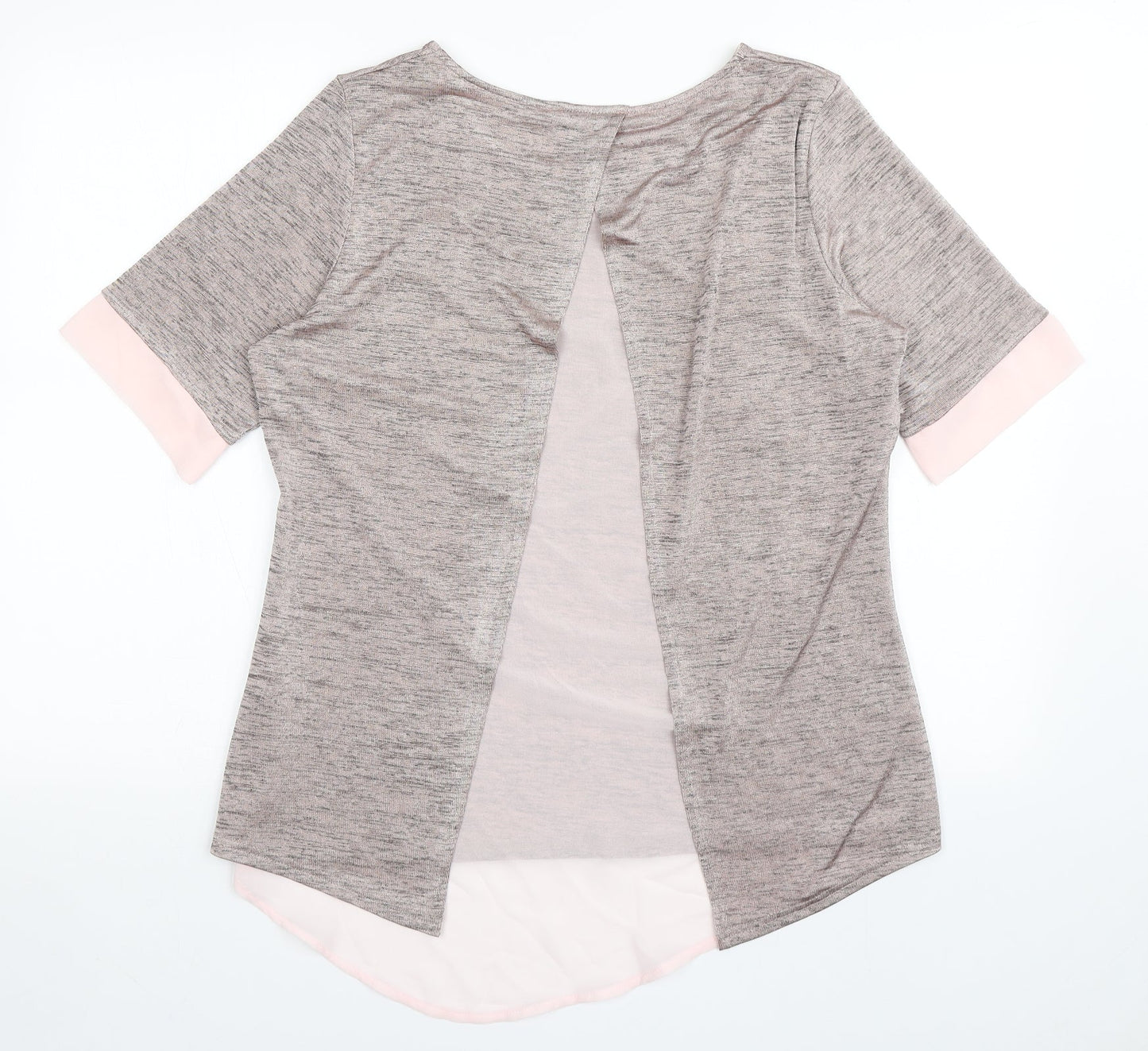 Divine Womens Pink  Polyester Basic T-Shirt Size 14 Round Neck