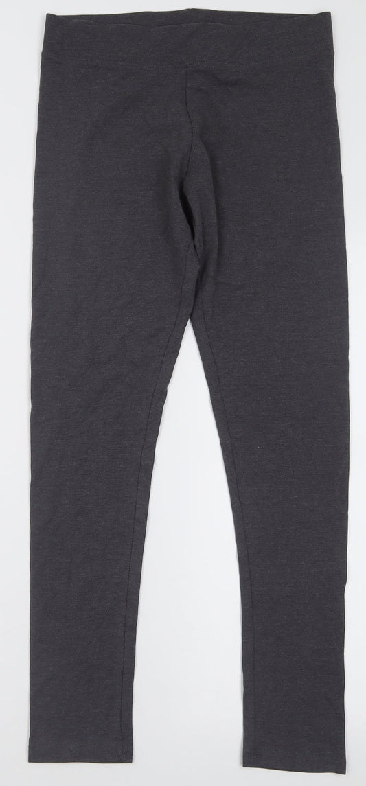 Dunnes Stores Womens Grey  Cotton Capri Leggings Size S L28 in