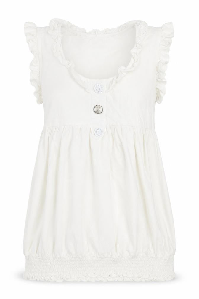 MODO Womens White  Cotton Tunic T-Shirt Size M Scoop Neck