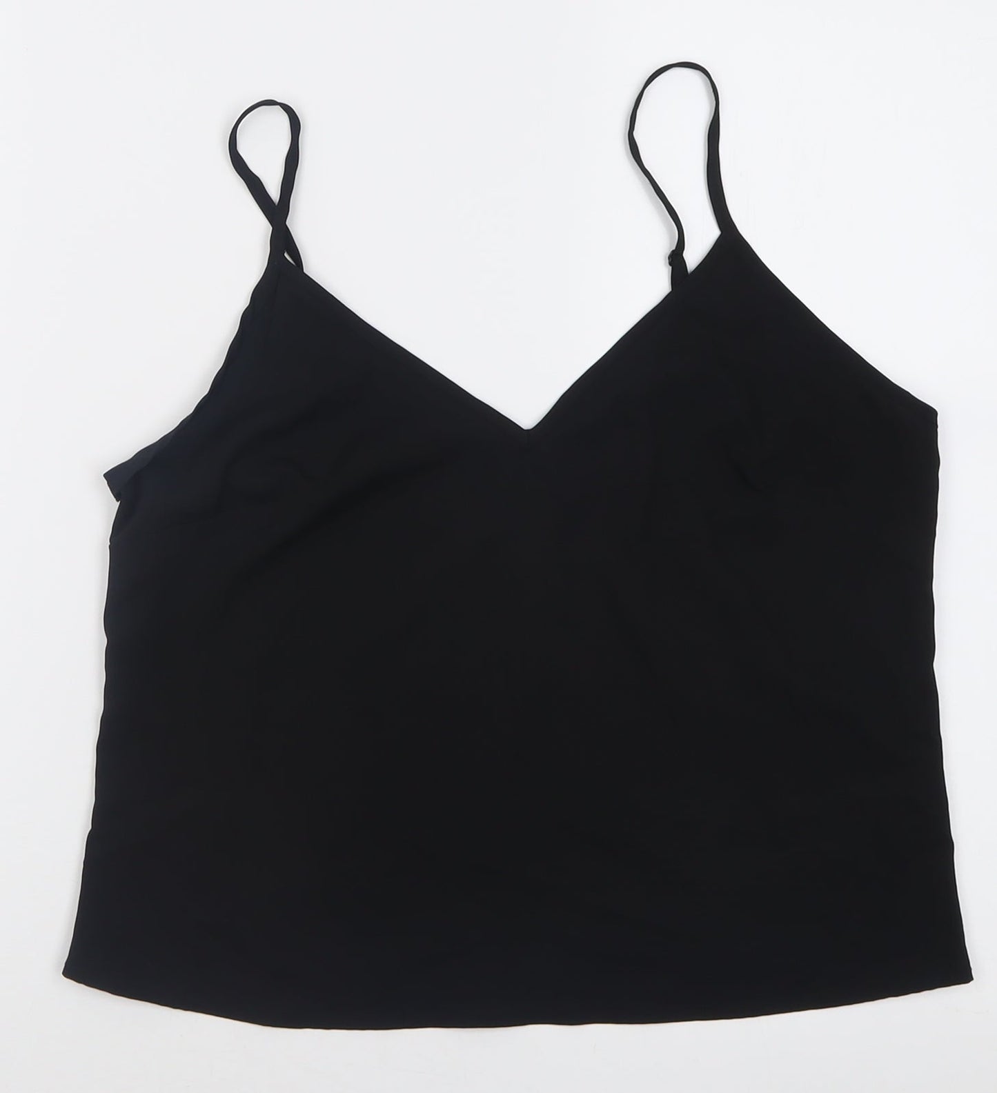 Miss Selfridge Womens Black  Polyester Basic Tank Size 12 V-Neck
