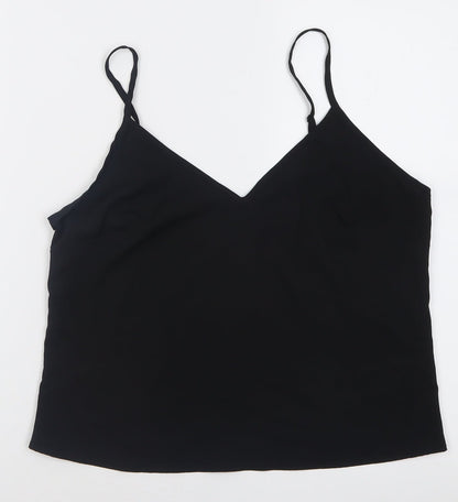 Miss Selfridge Womens Black  Polyester Basic Tank Size 12 V-Neck