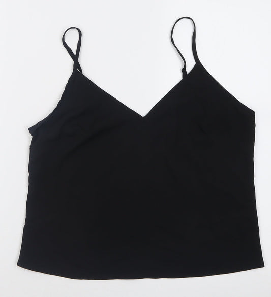 Miss Selfridge Womens Black  Polyester Basic Tank Size 12 V-Neck
