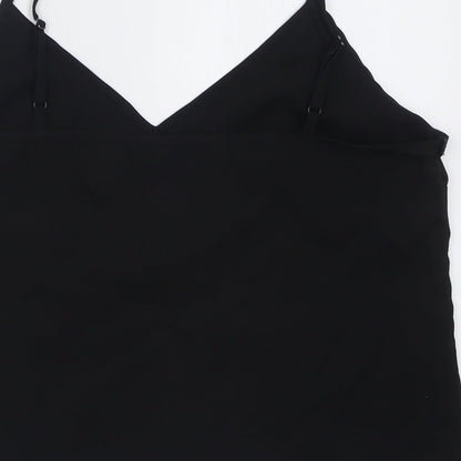 Miss Selfridge Womens Black  Polyester Basic Tank Size 12 V-Neck
