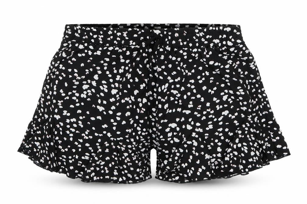 SHEIN Womens Black Geometric Polyester Mom Shorts Size M L3 in Regular Drawstring