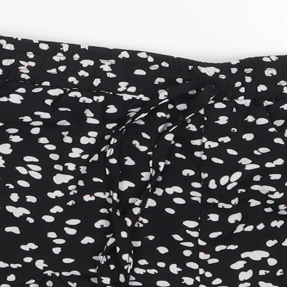 SheIn Womens Black Geometric Polyester Mom Shorts Size M L3 in Regular Drawstring