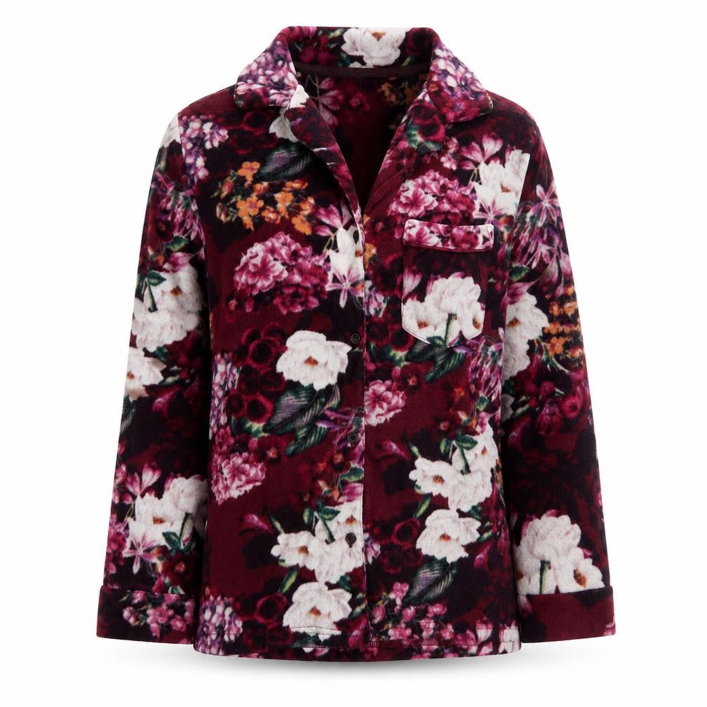Next Womens Pink Floral Polyester Top Pyjama Top Size 8  Button
