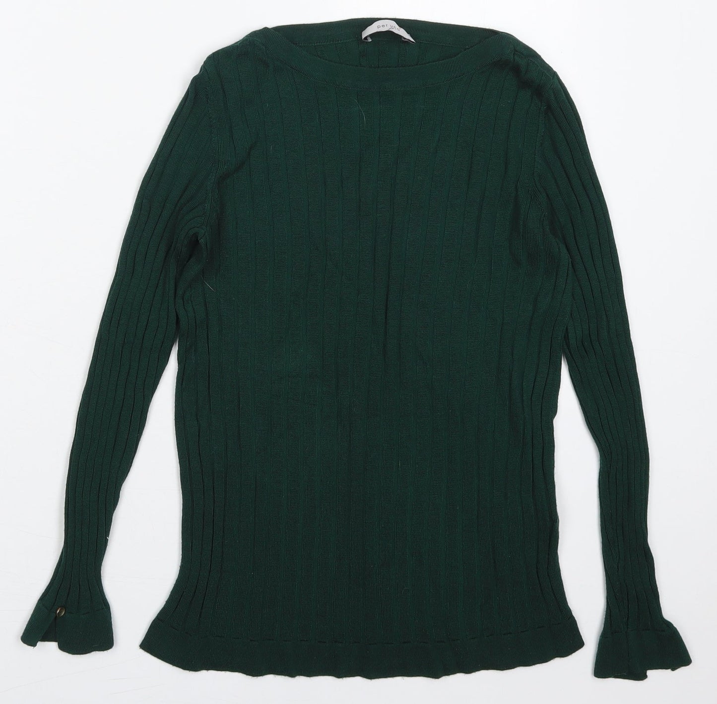 Marks and Spencer Womens Green Crew Neck  Viscose Pullover Jumper Size 8