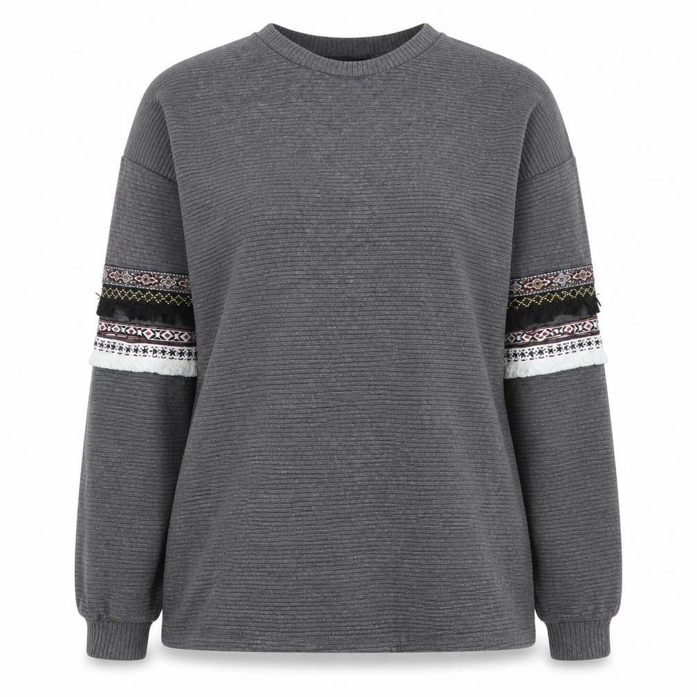 Cameo Rose Womens Grey Cotton Pullover Sweatshirt Size S Pullover