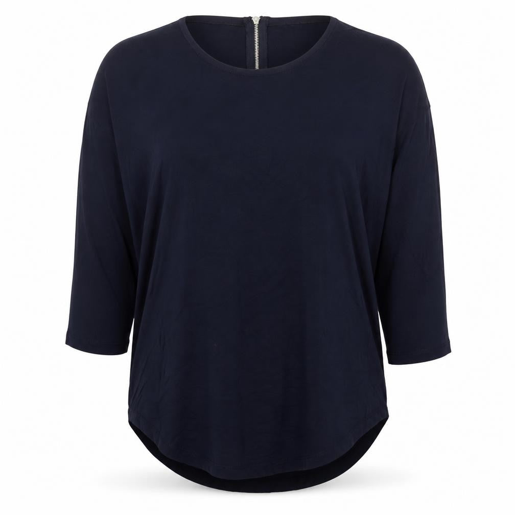 Select Womens Blue  Viscose Basic T-Shirt Size 12 Round Neck