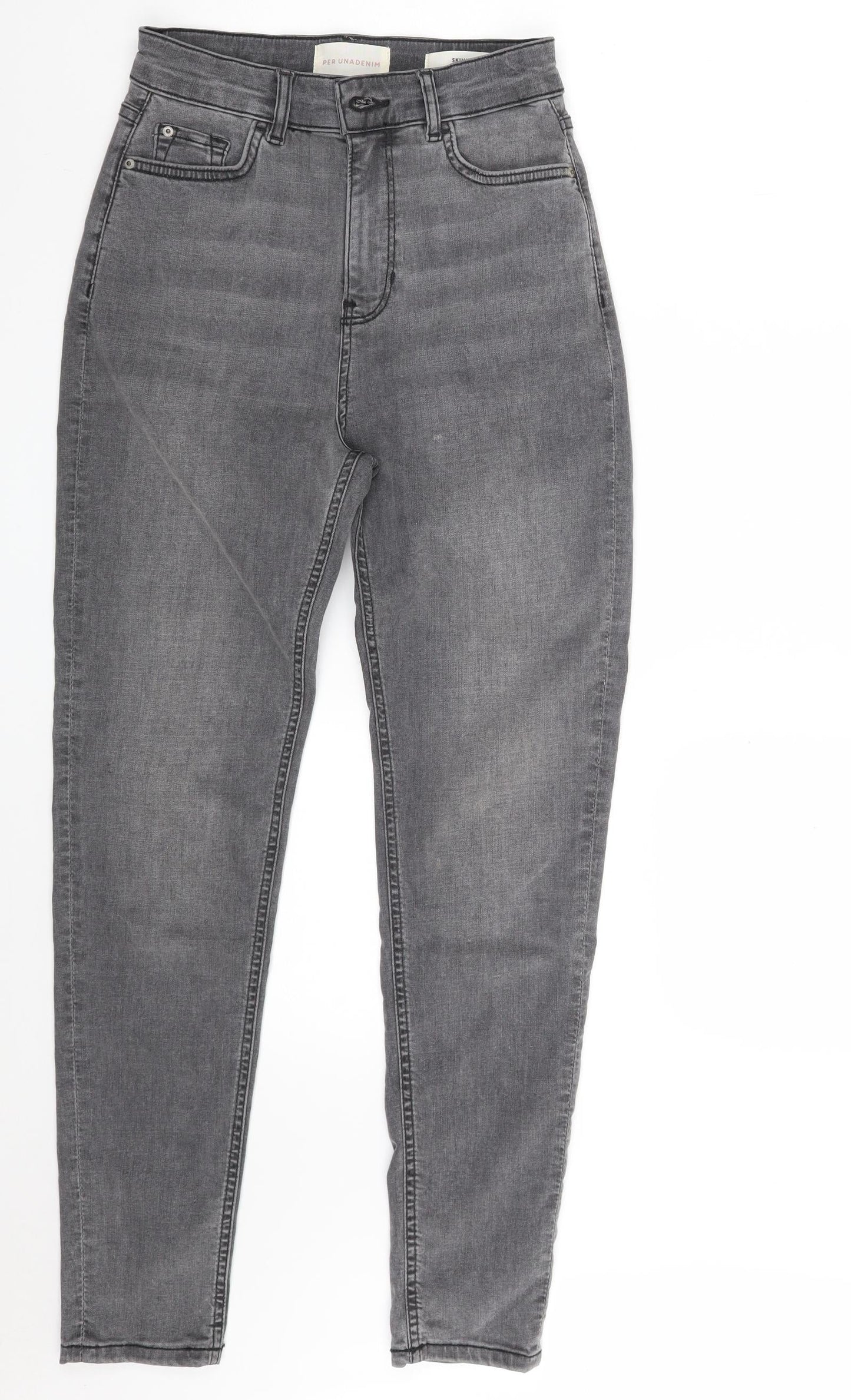 Marks and Spencer Womens Grey  Lyocell Skinny Jeans Size 8 L28 in Slim Zip