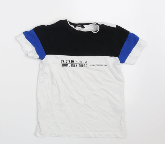 George Boys White  100% Cotton Pullover T-Shirt Size 5-6 Years Round Neck