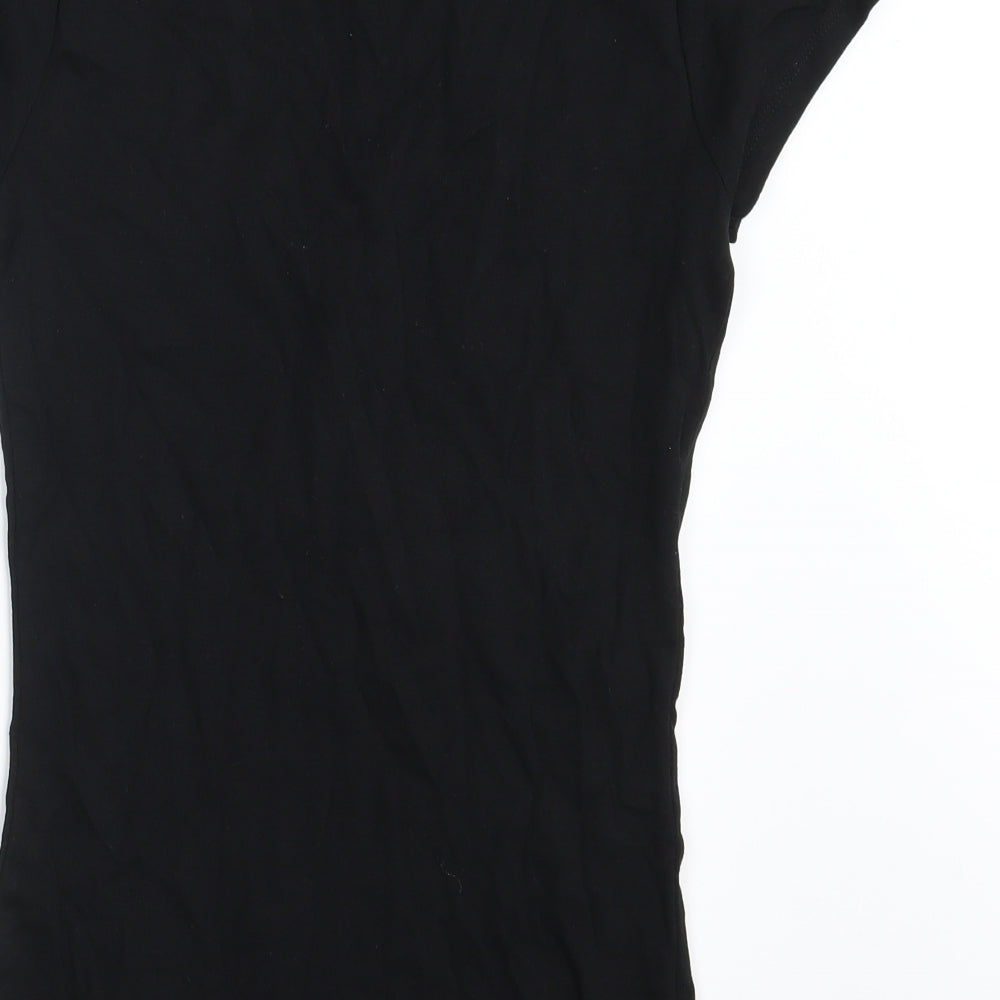 Papaya Womens Black  100% Cotton Basic T-Shirt Size 8 Scoop Neck - He's her Lobster