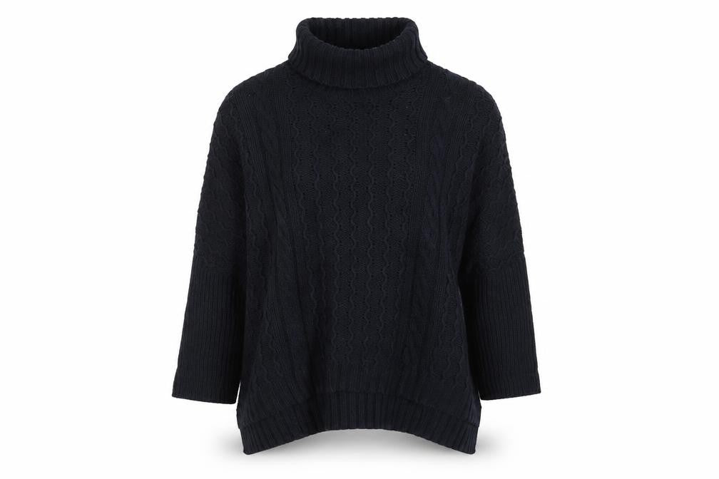 Papaya Womens Blue High Neck  Acrylic Pullover Jumper Size M