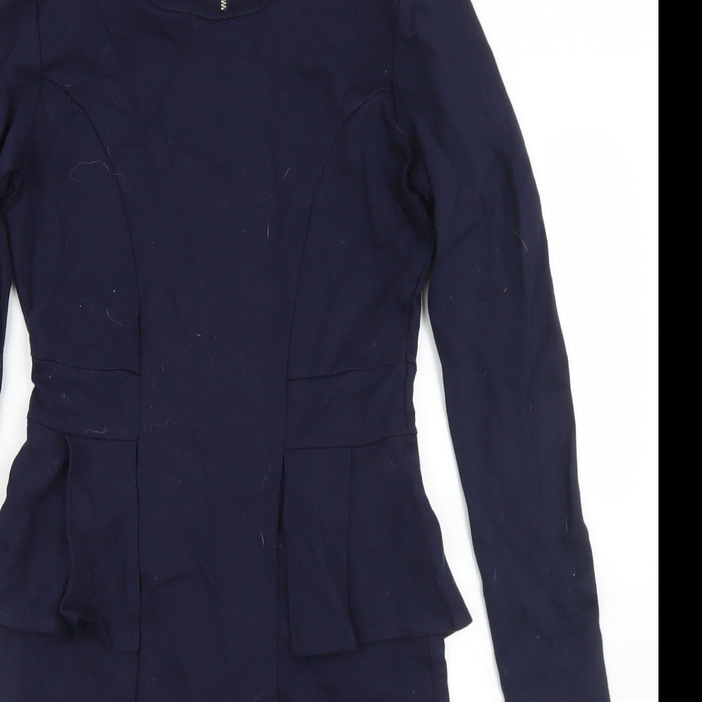 Limited Collection Womens Blue  Viscose Pencil Dress  Size 6  Crew Neck