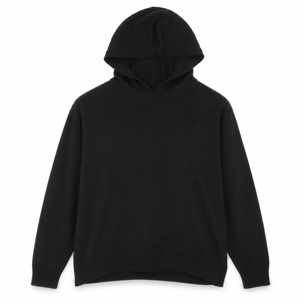 Select Womens Black  Acrylic Pullover Hoodie Size XL   - cROPPED