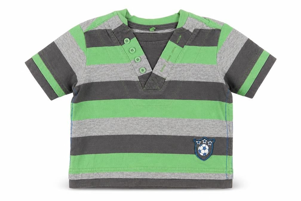 George Boys Multicoloured Striped Cotton Basic T-Shirt Size 9-12 Months Crew Neck