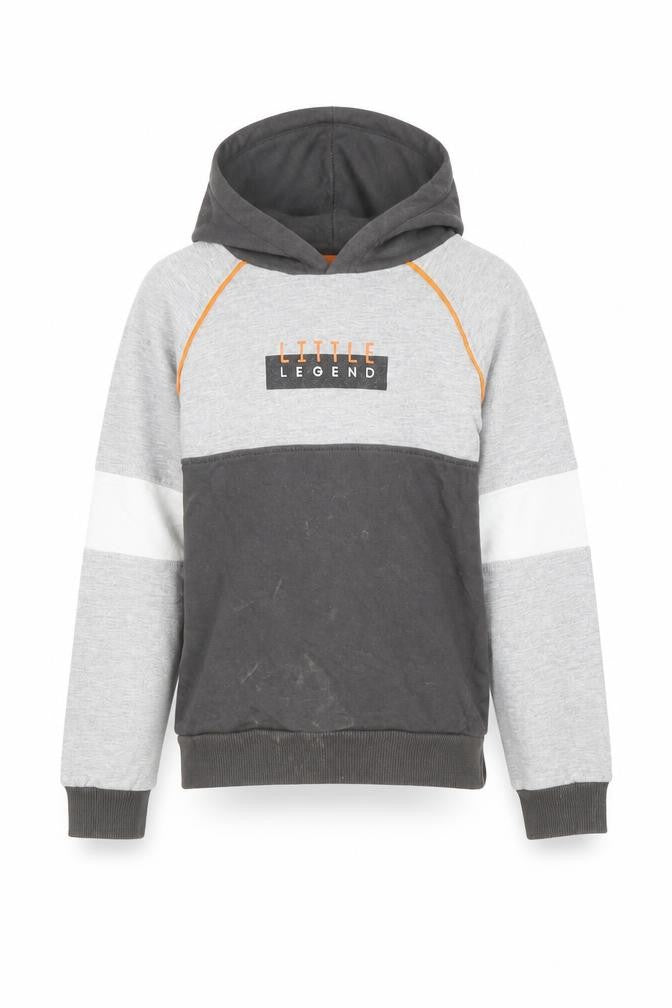 Studio Boys Grey Colourblock Cotton Pullover Hoodie Size 5-6 Years  Pullover