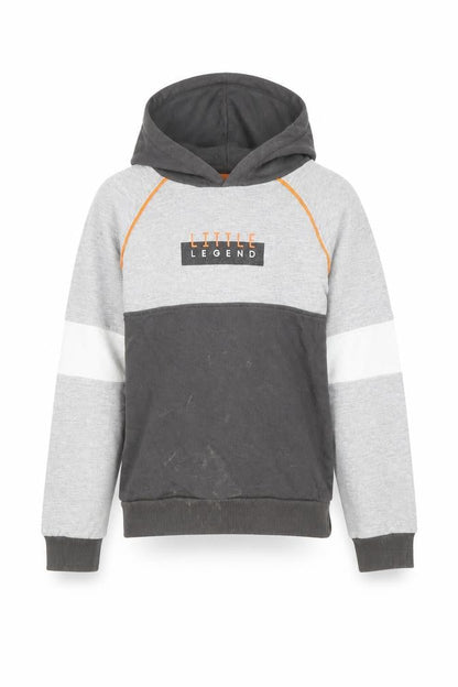 Studio Boys Grey Colourblock Cotton Pullover Hoodie Size 5-6 Years  Pullover