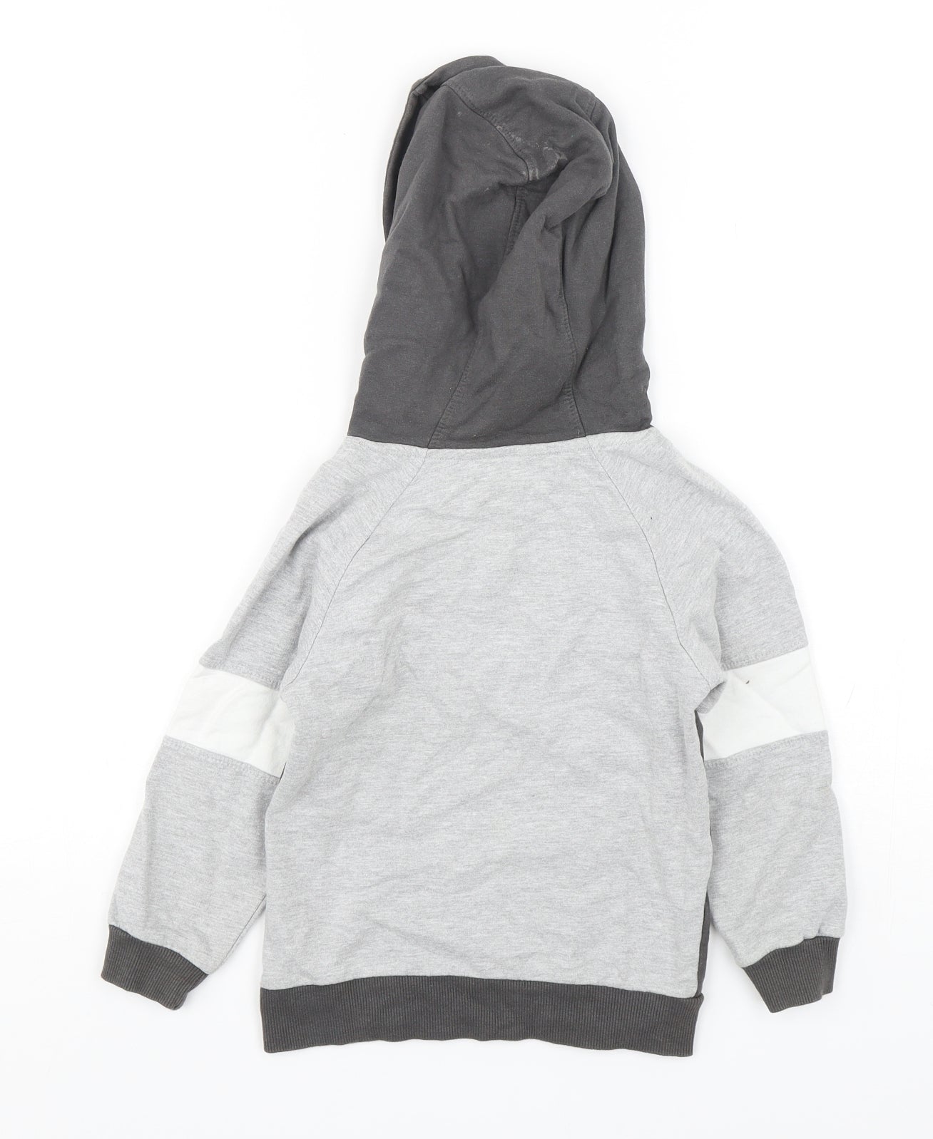 Studio Boys Grey Colourblock Cotton Pullover Hoodie Size 5-6 Years  Pullover