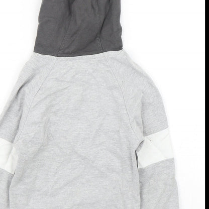 Studio Boys Grey Colourblock Cotton Pullover Hoodie Size 5-6 Years  Pullover