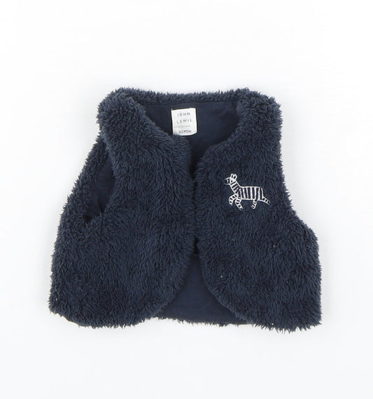 John Lewis  Girls Blue   Gilet Coatigan Size 0-3 Months