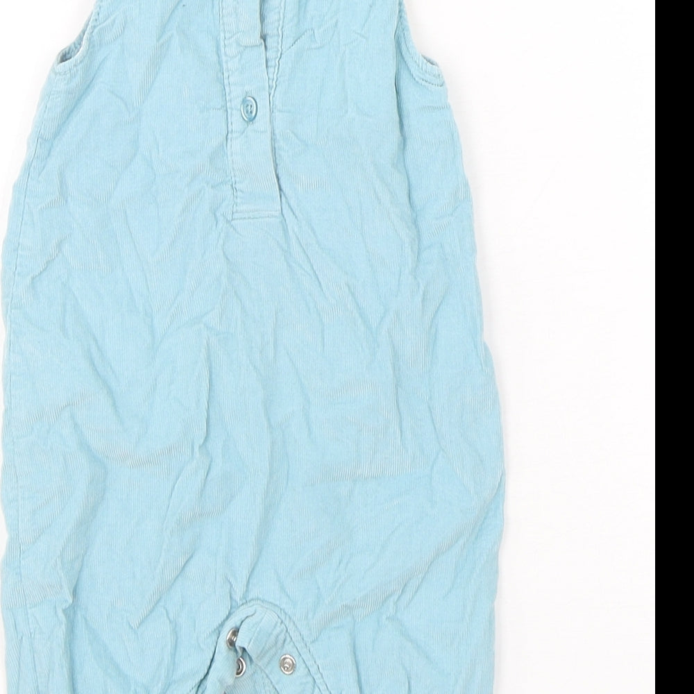 Marks and Spencer Girls Green  Cotton Dungaree One-Piece Size 0-3 Months  Snap