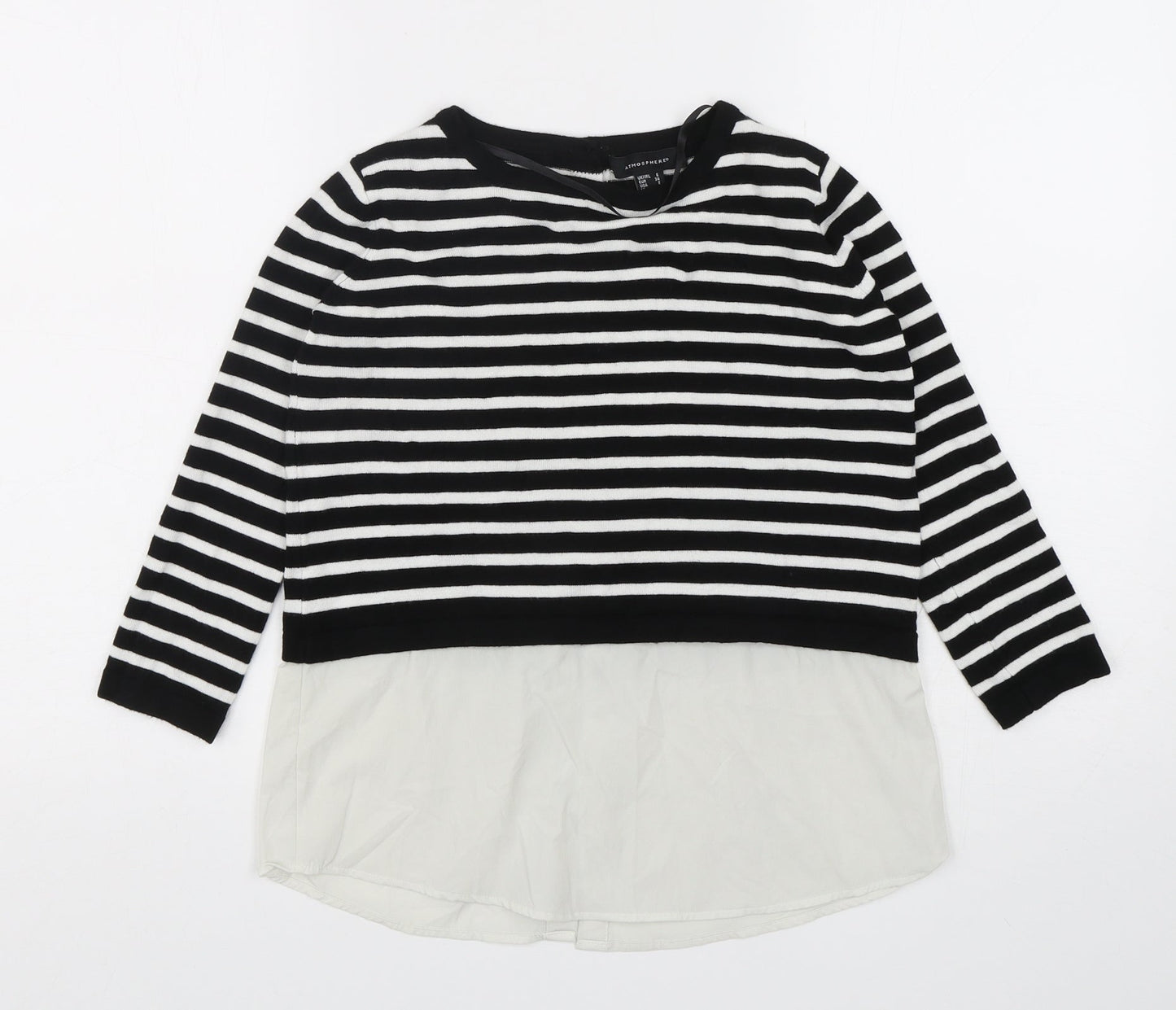 Atmosphere Womens Multicoloured Round Neck Striped Viscose Pullover Jumper Size 6