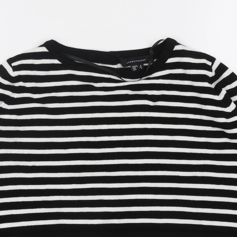 Atmosphere Womens Multicoloured Round Neck Striped Viscose Pullover Jumper Size 6