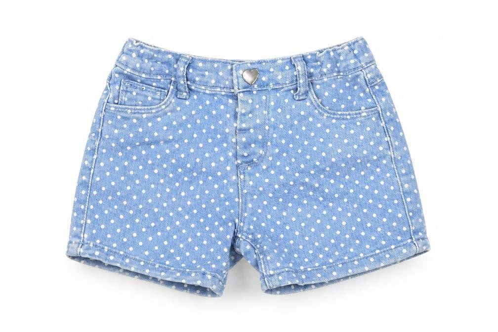 Denim Co Girls Blue Polka Dot Cotton Cropped Trousers Size 18-24 Months