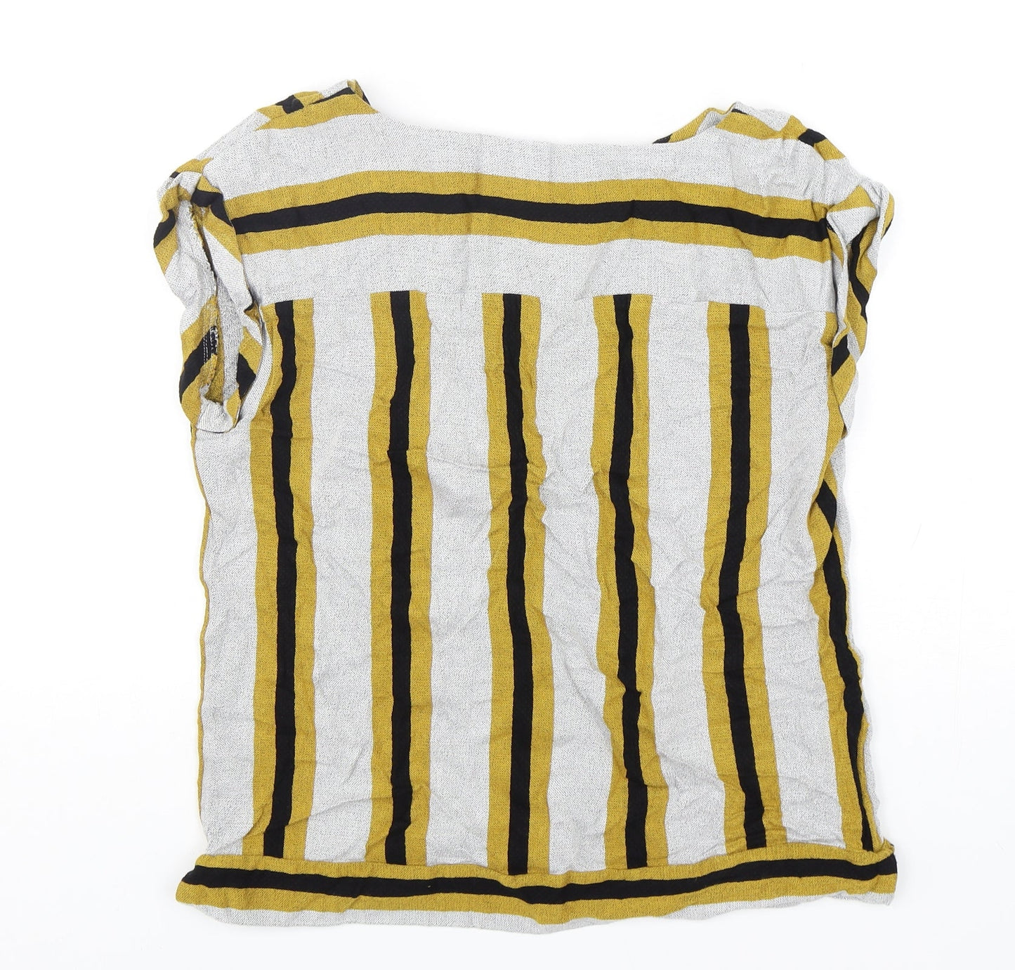 NEXT Womens Multicoloured Striped Viscose Tunic T-Shirt Size 10 Round Neck