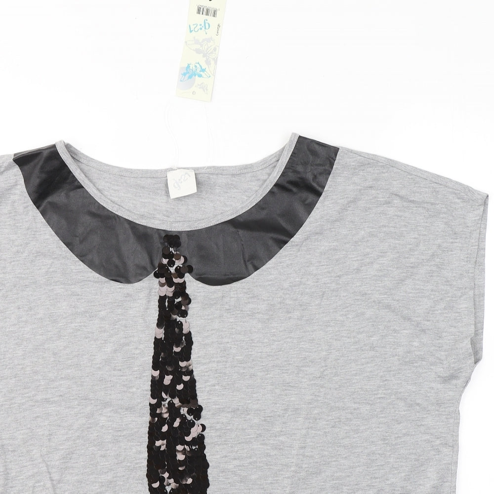 G:21 Womens Grey  Polyester Basic T-Shirt Size 20 Round Neck