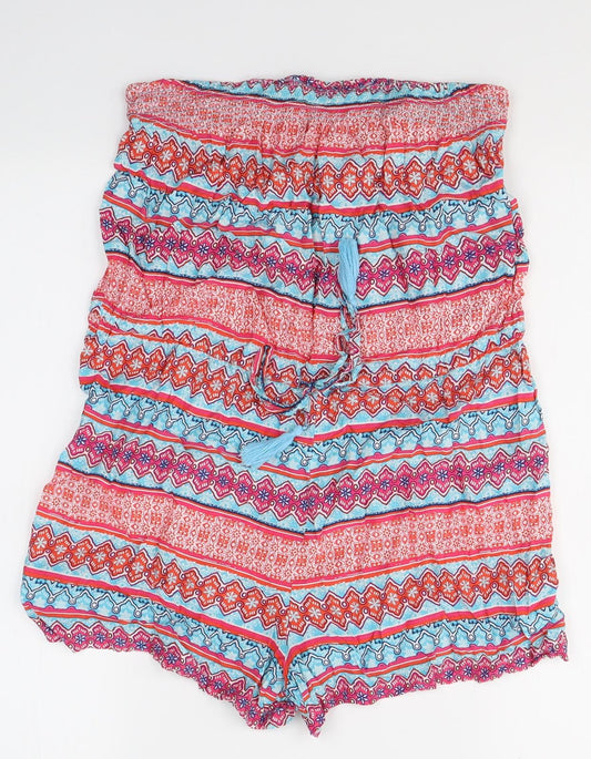 Dunnes Stores Womens Multicoloured Geometric Viscose Playsuit One-Piece Size S L3 in Pullover