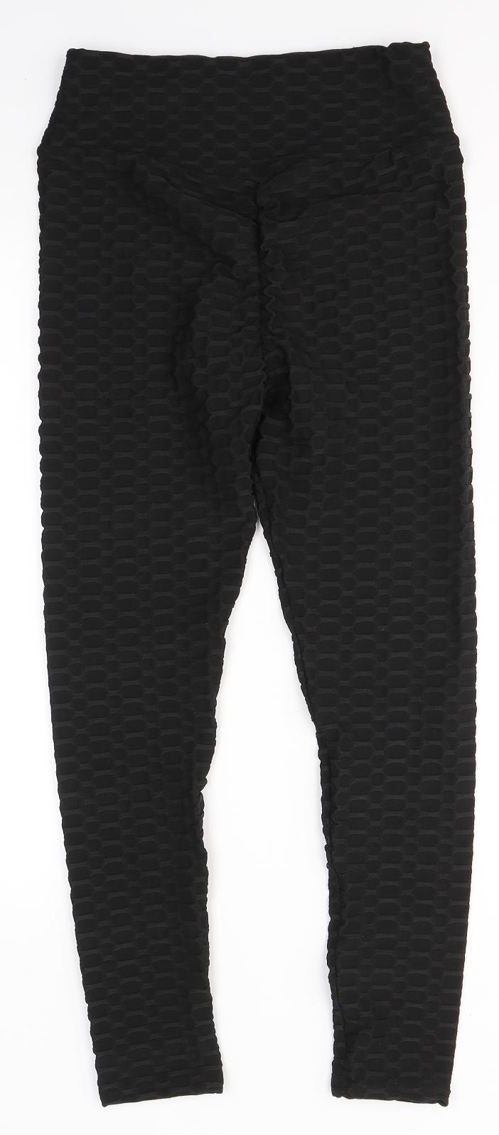 Preworn Womens Black  Polyester Jegging Leggings Size L L26 in