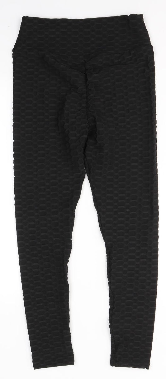 Preworn Womens Black  Polyester Jegging Leggings Size L L26 in