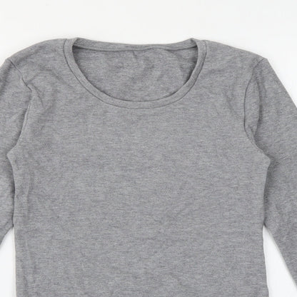 EAC Womens Grey Round Neck  Acrylic Pullover Jumper Size 10