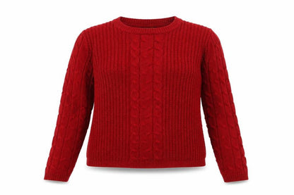 Select Womens Red Round Neck  Acrylic Pullover Jumper Size 10