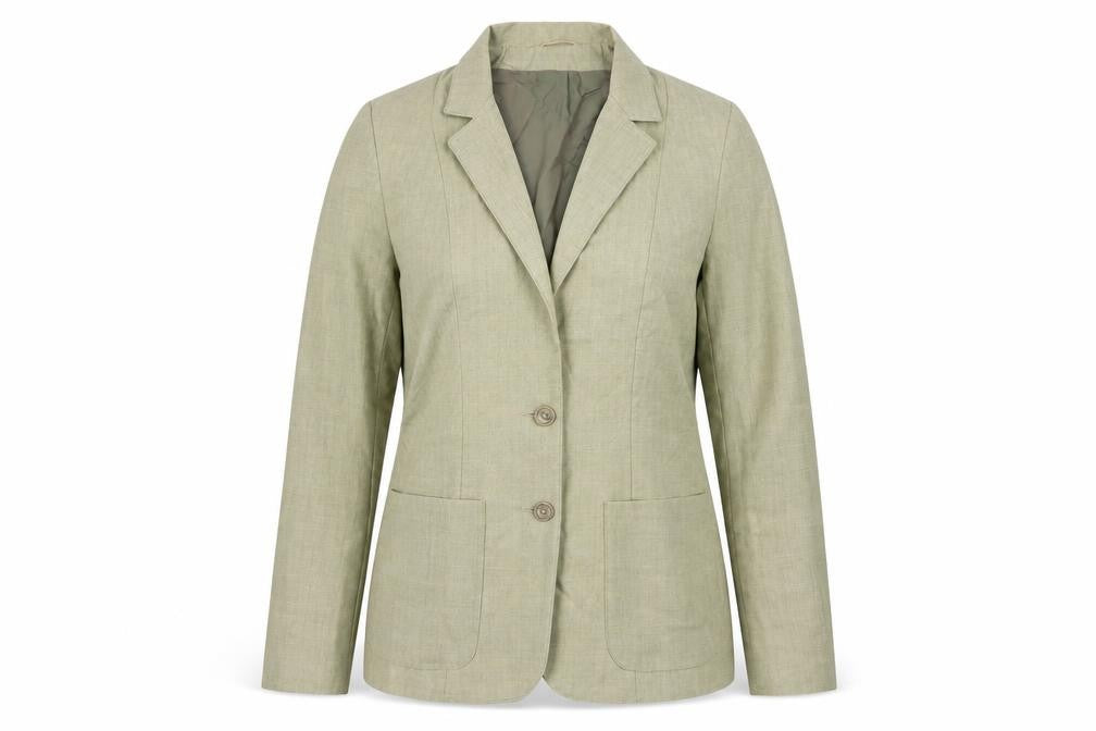 Preworn Womens Green  Polyester Jacket Blazer Size 12