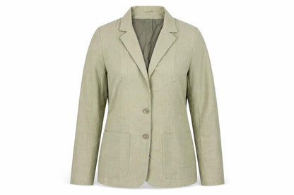 Preworn Womens Green  Polyester Jacket Blazer Size 12