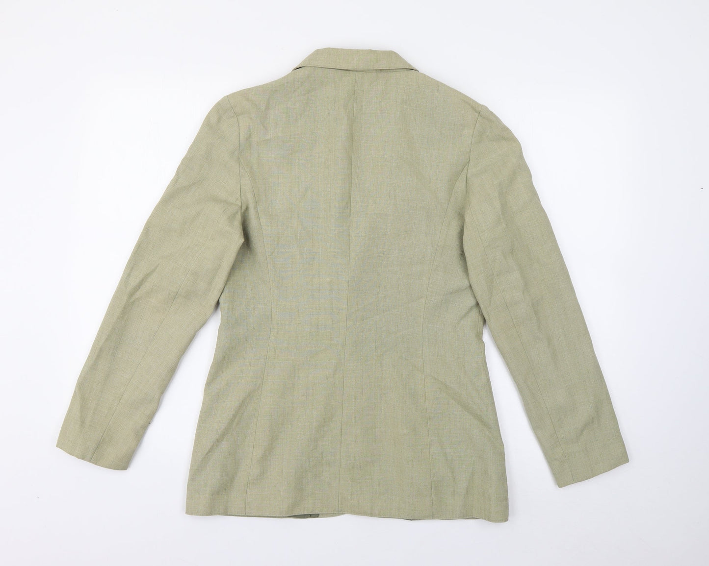 Preworn Womens Green  Polyester Jacket Blazer Size 12