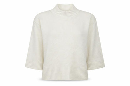 Topshop Womens White High Neck  Acrylic Pullover Jumper Size S
