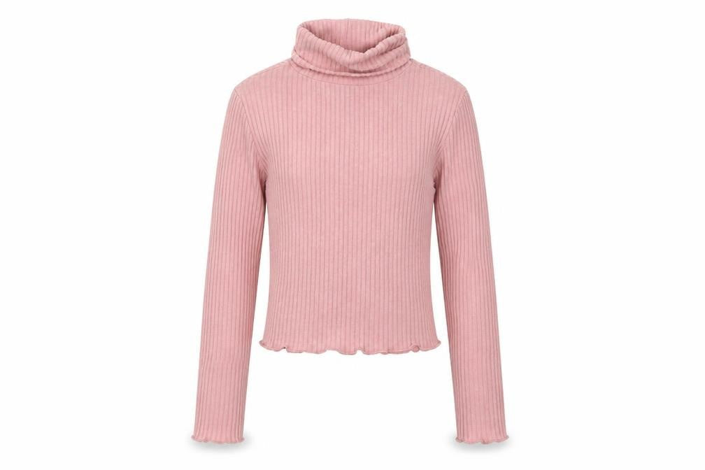 915 Girls Pink Roll Neck  Polyester Pullover Jumper Size 10-11 Years