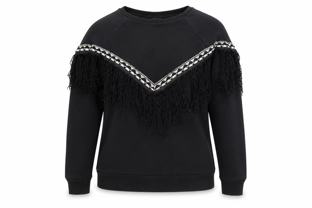 River Island Womens Black Crew Neck  Cotton Pullover Jumper Size S