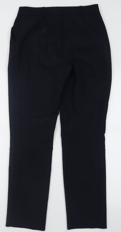 Dunnes Womens Blue  Polyester Trousers  Size 8 L28 in Regular Hook & Eye