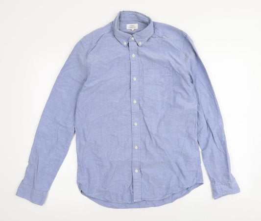 NEXT Mens Blue  Cotton  Button-Up Size S Collared Button