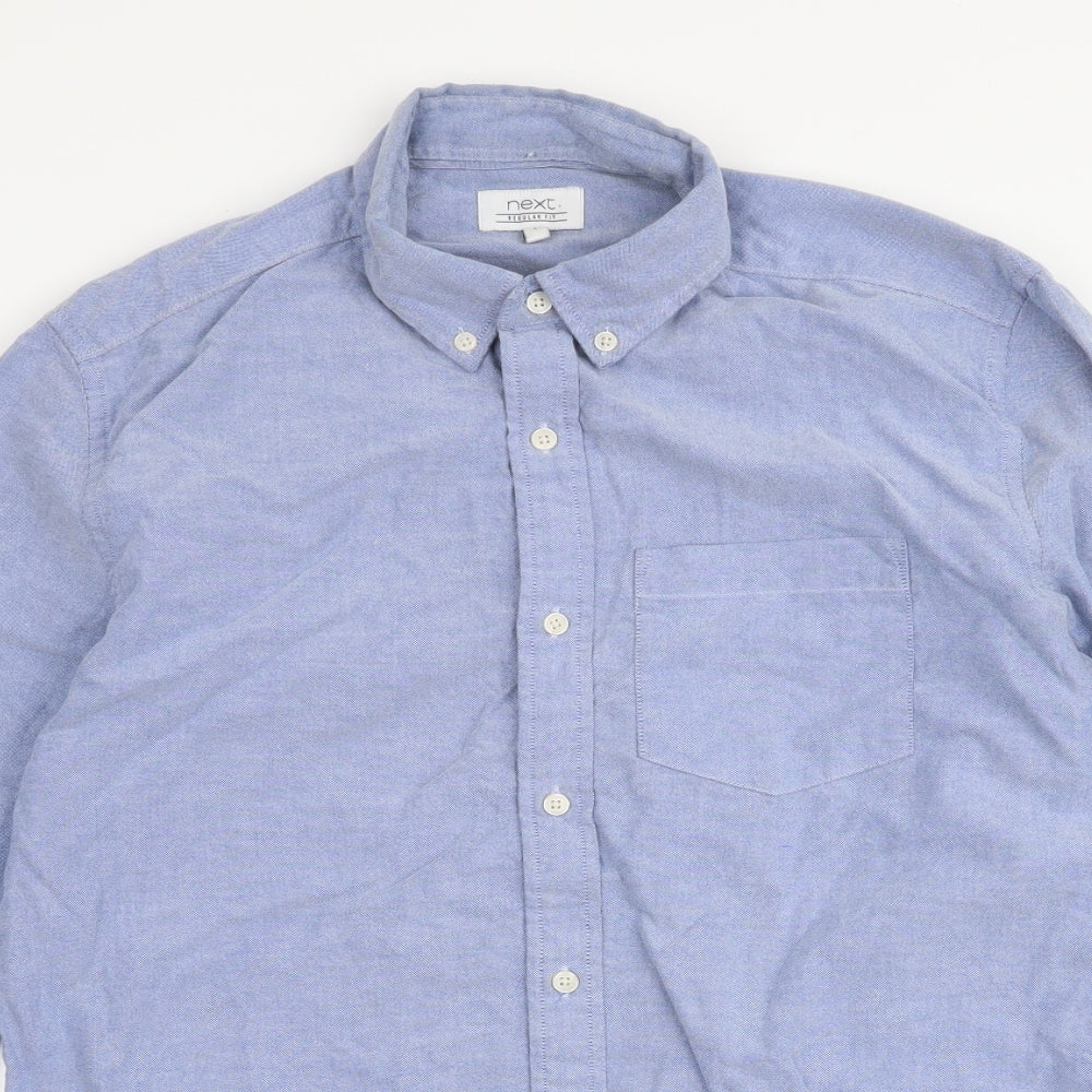 NEXT Mens Blue  Cotton  Button-Up Size S Collared Button