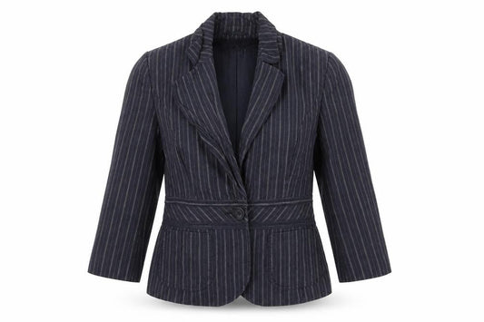 Next Womens Blue Striped  Jacket Blazer Size 10  Button