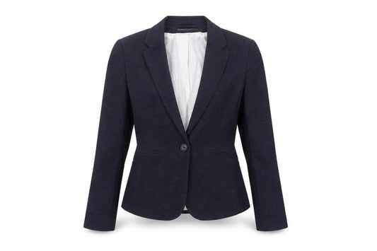 H&M Womens Blue Polka Dot Polyester Jacket Blazer Size 4