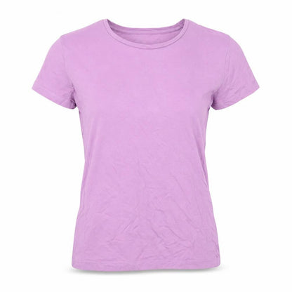 Dunnes Womens Pink  Cotton Basic T-Shirt Size 6 Round Neck