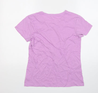 Dunnes Womens Pink  Cotton Basic T-Shirt Size 6 Round Neck